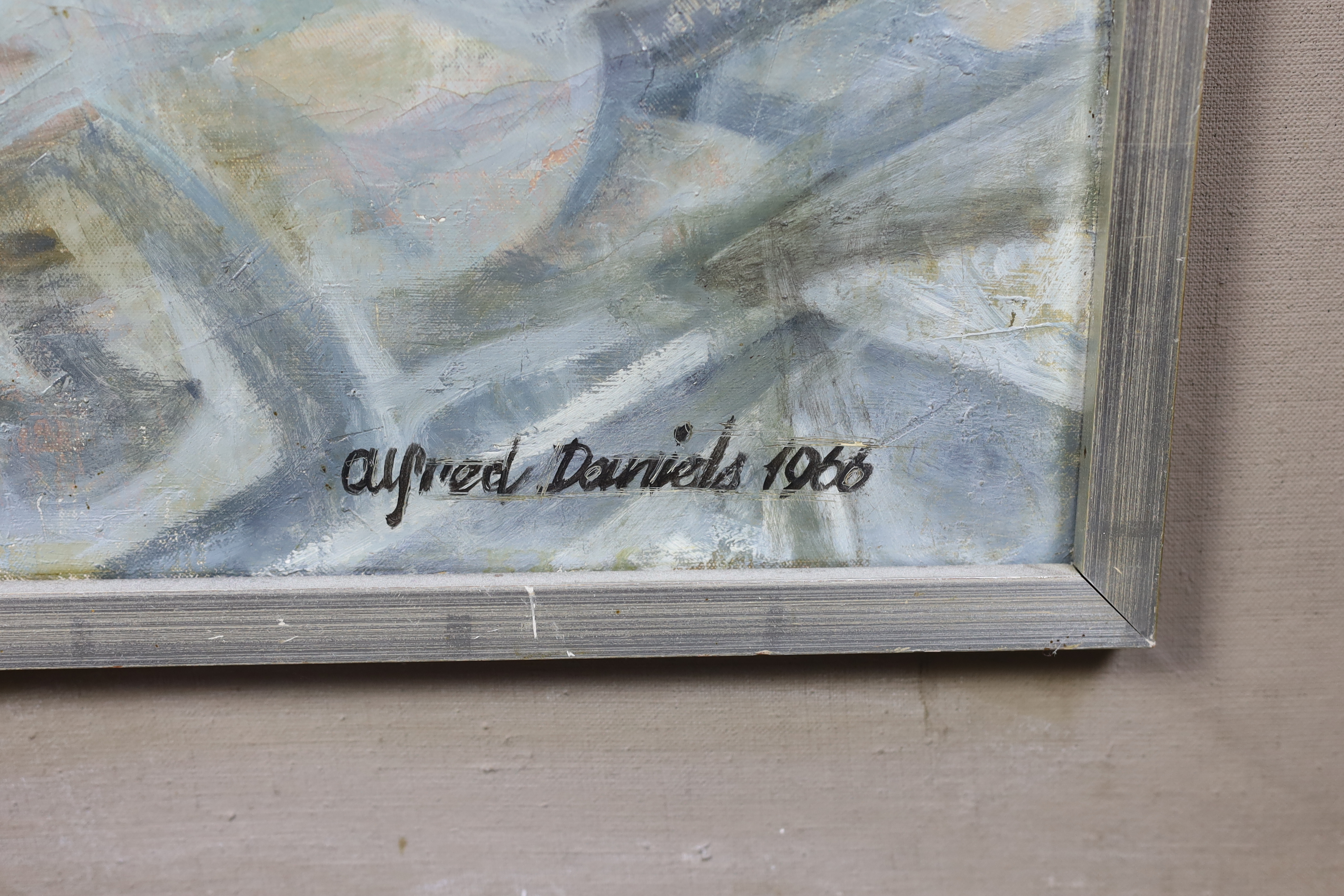 Alfred Daniels (English, 1924-2015), 'West Strand', oil on canvas, 70 x 90cm